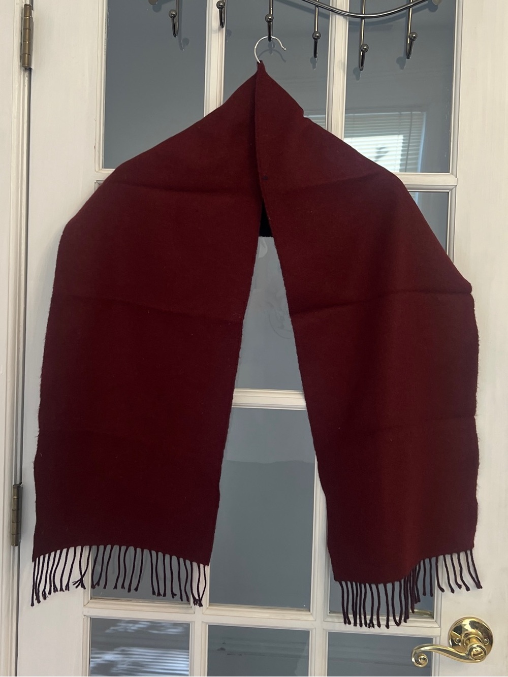 BROOKS BROTHERS Men’s Burgundy & Navy Blue Scottish Lambswool & Angora Scarf